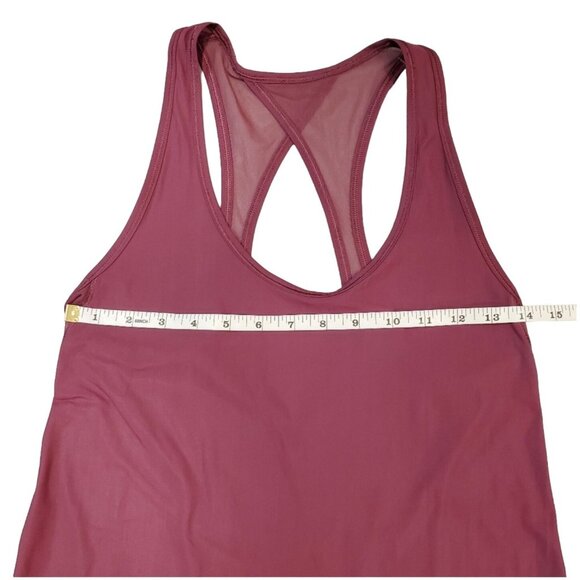 Lululemon Tranqui Tank Mesh Open Back Top Red Grape - Picture 6 of 10